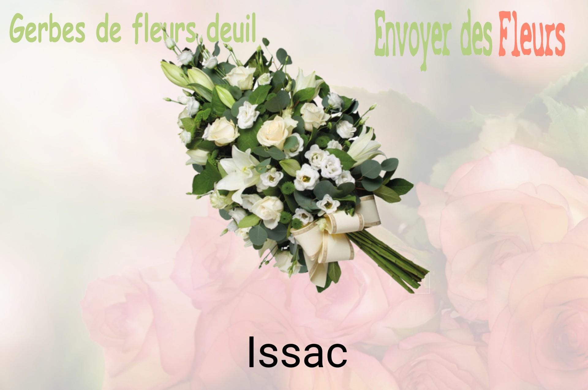 Gerbe de fleurs de deuil livrée à Issac